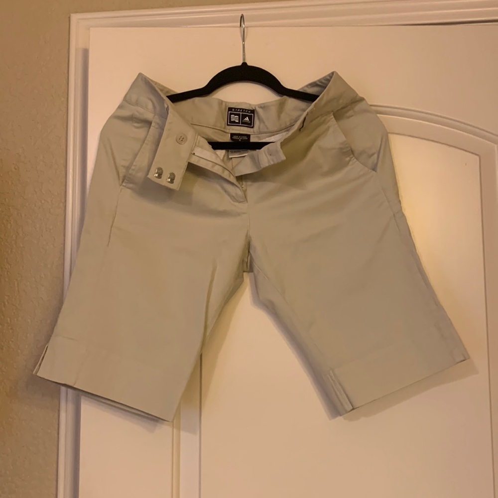 Size 4 kaki adidas Bermuda style shorts